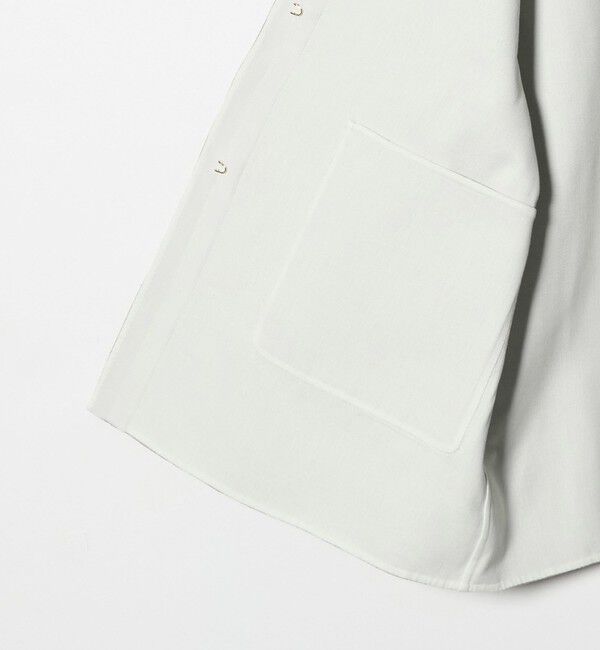 UNITED ARROWS「Asami バイカラー リバーコート」|ノーカラーコート|