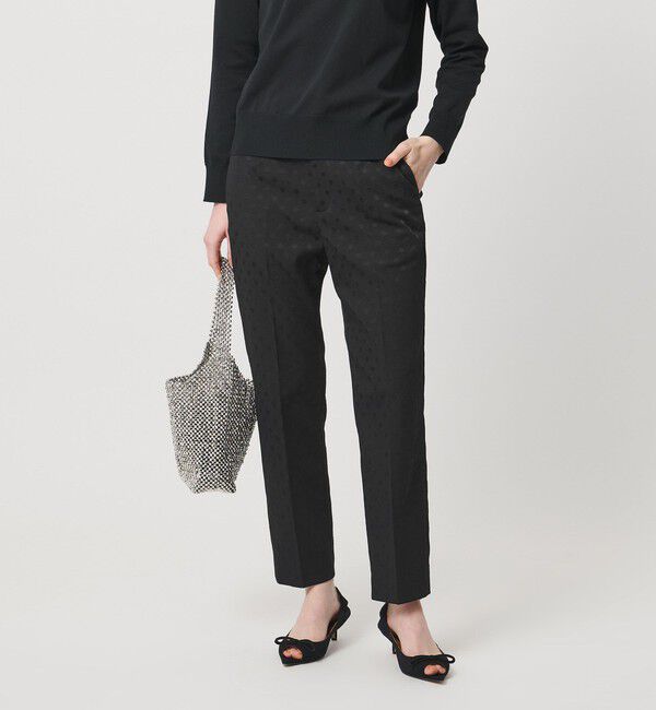 UNITED ARROWS「フクレドットジャガード スリムパンツ ‐ウォッシャブル‐」|チノ|BLACK