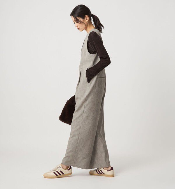 UNITED ARROWS green label relaxing「［size SHORT/TALLあり］ツイードライク キーネック オールインワン」|オールインワン|