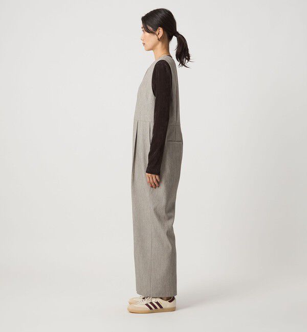 UNITED ARROWS green label relaxing「［size SHORT/TALLあり］ツイードライク キーネック オールインワン」|オールインワン|