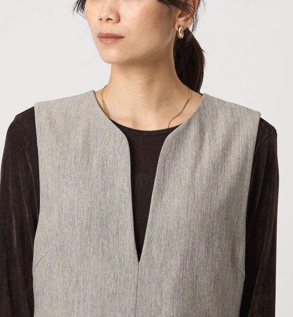 UNITED ARROWS green label relaxing「［size SHORT/TALLあり］ツイードライク キーネック オールインワン」|オールインワン|