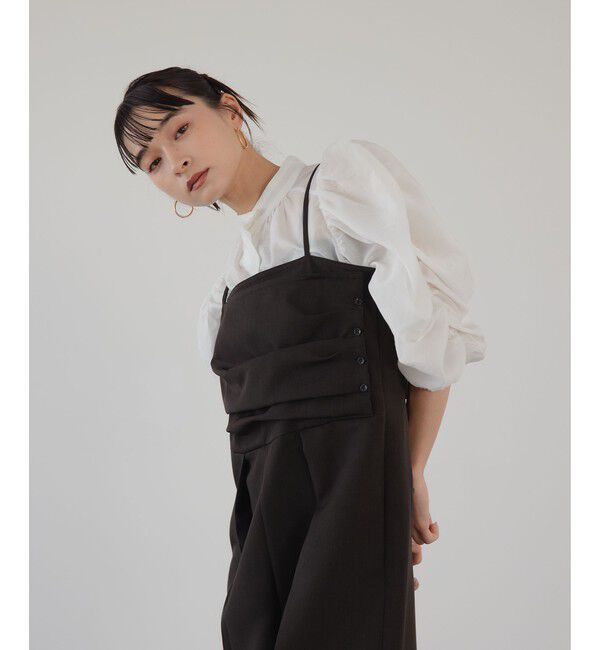 EMMEL REFINES「＜EMMEL REFINES＞EM ラップライク タック サロペット」|オールインワン|