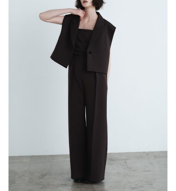 EMMEL REFINES「＜EMMEL REFINES＞EM ラップライク タック サロペット」|オールインワン|