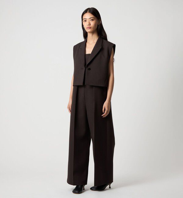 EMMEL REFINES「＜EMMEL REFINES＞EM ラップライク タック サロペット」|オールインワン|