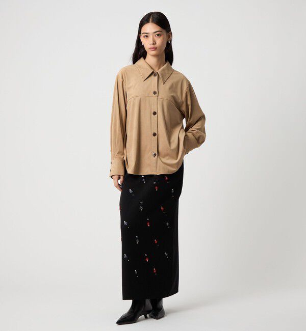 EMMEL REFINES「＜EMMEL REFINES＞EM スウェード ライク トロミ シャツ」|シャツ・ブラウス|