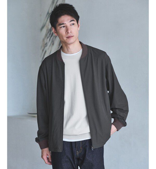 UNITED ARROWS green label relaxing「FREELITCH リブ ブルゾン -ストレッチ-」|ブルゾン・スタジャン|DK.GRAY