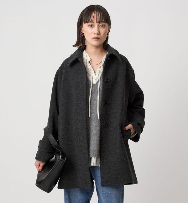 UNITED ARROWS ブラックウールミドルコート size SHORT/TALLあり］SENTDALE WOOL ミドル コート（UNITED ARROWS