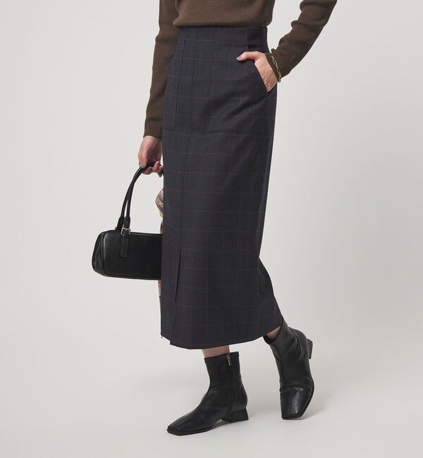 UNITED ARROWS green label relaxing「［size SHORT/TALLあり］キチントボトムス サキソニー Iライン スリム スカート」|タイト|