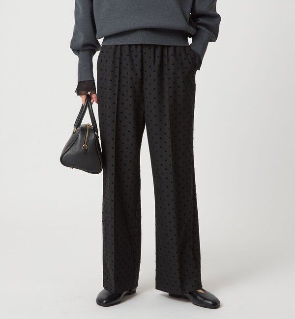 UNITED ARROWS green label relaxing「【結論シリーズ】ニーハイフレアパンツ ウラキモウ ドット［size SHORT/TALLあり］」|その他|