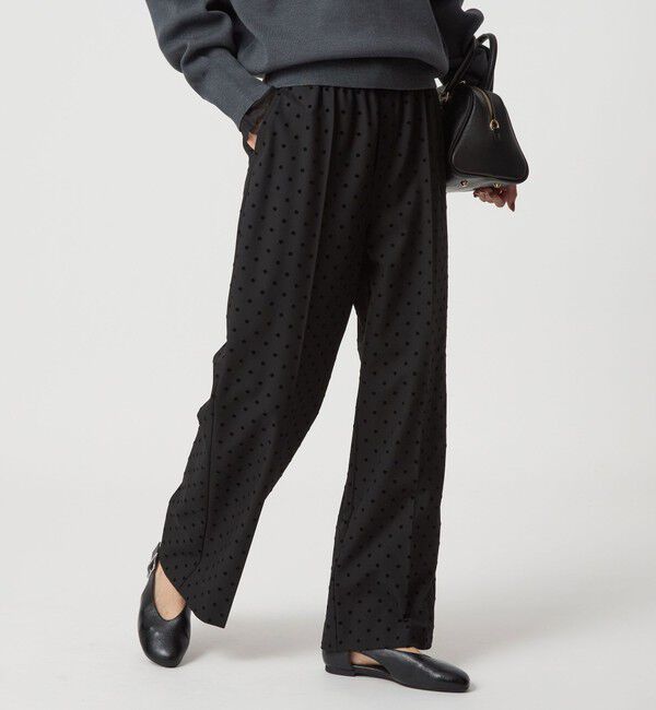 UNITED ARROWS green label relaxing「【結論シリーズ】ニーハイフレアパンツ ウラキモウ ドット［size SHORT/TALLあり］」|その他|