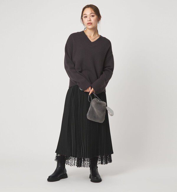 UNITED ARROWS green label relaxing「［size SHORT/TALLあり］2WAY チュール プリント プリーツ スカート」|フレア|