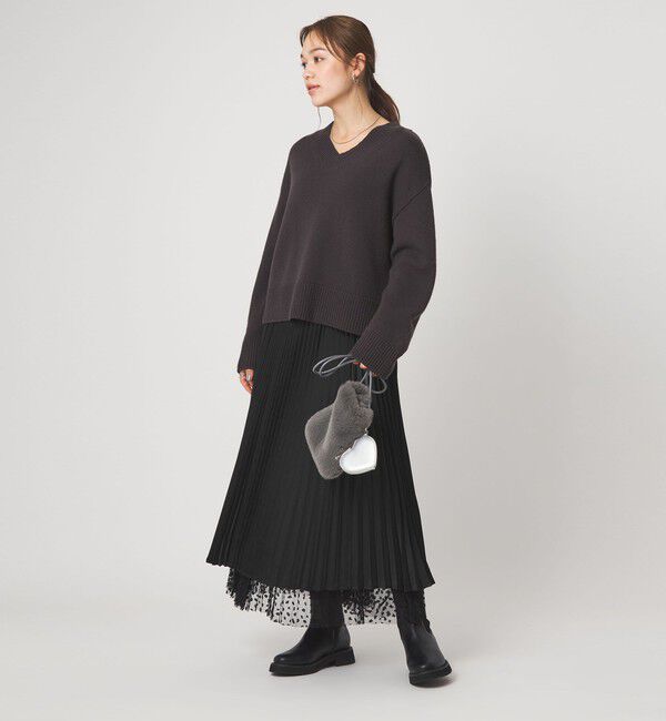 UNITED ARROWS green label relaxing「［size SHORT/TALLあり］2WAY チュール プリント プリーツ スカート」|フレア|