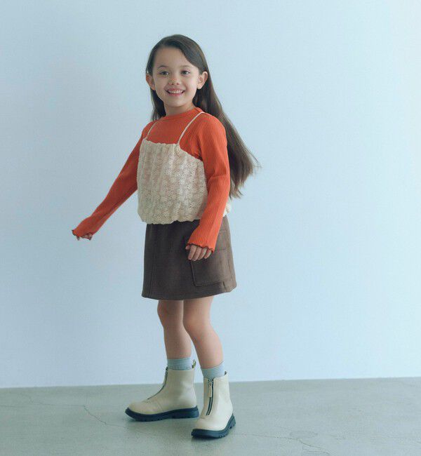 UNITED ARROWS green label relaxing「起毛レースキャミ&times;テレコロング Tシャツ セット / キッズ」|Tシャツ・カットソー|