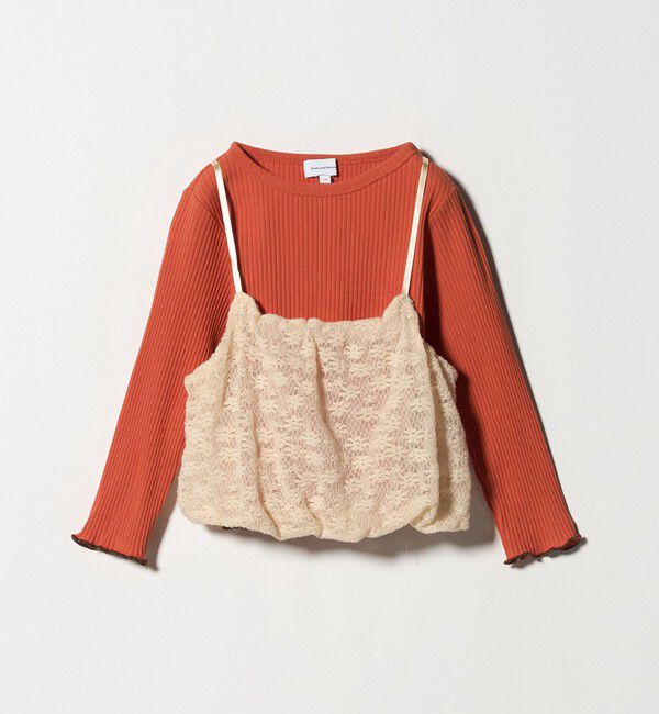 UNITED ARROWS green label relaxing「起毛レースキャミ&times;テレコロング Tシャツ セット / キッズ」|Tシャツ・カットソー|