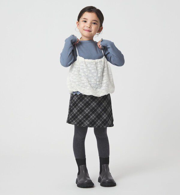 UNITED ARROWS green label relaxing「起毛レースキャミ&times;テレコロング Tシャツ セット / キッズ」|Tシャツ・カットソー|