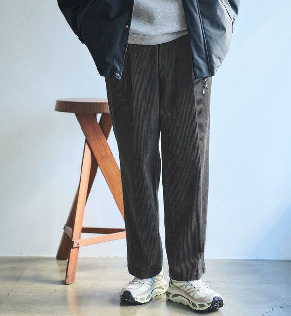 UNITED ARROWS green label relaxing「コーデュロイ ワイド 1プリーツ W4 ワイドパンツ」|その他|DK.GRAY