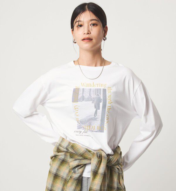 UNITED ARROWS green label relaxing「【WEB限定】＜at ease＞アソート フォト  ロングスリーブ カットソー」|Tシャツ・カットソー|