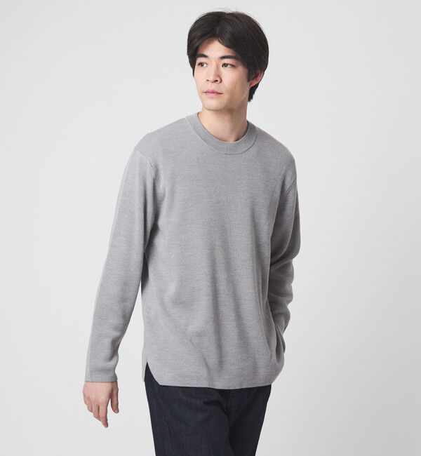 UNITED ARROWS green label relaxing「ウォッシャブル ウール ソウバリ クルーネック ニット」|ニット・セーター|MD.GRAY