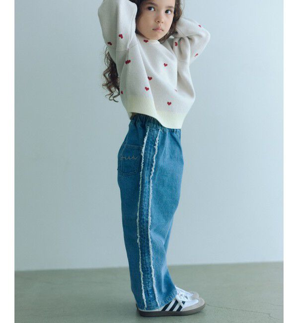 UNITED ARROWS green label relaxing「フリンジデザイン デニム パンツ / キッズ  100cm-160cm」|デニム|LT.BLUE