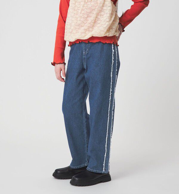 UNITED ARROWS green label relaxing「フリンジデザイン デニム パンツ / キッズ  100cm-160cm」|デニム|