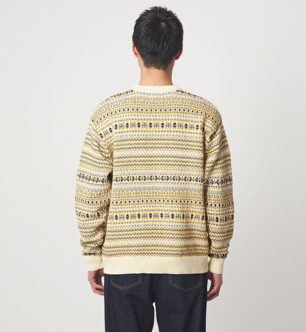 UNITED ARROWS green label relaxing「コットン フェアアイル シングルジャガード クルーネック ニット」|ニット・セーター|
