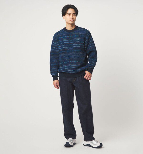 UNITED ARROWS green label relaxing「コットン フェアアイル シングルジャガード クルーネック ニット」|ニット・セーター|