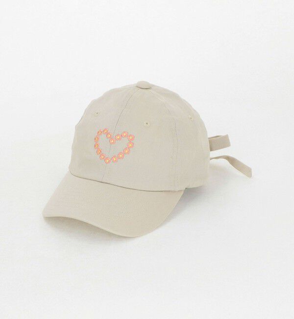 UNITED ARROWS green label relaxing「フラワーハート刺しゅう バックリボン キャップ / CAP / キッズ  」|キャップ・キャスケット|BEIGE