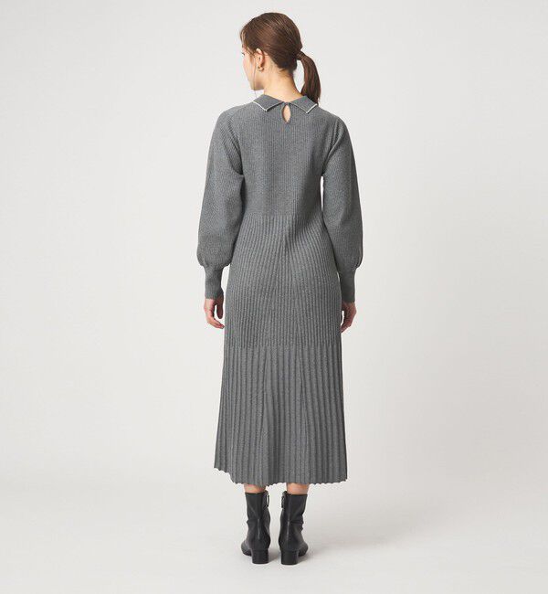 UNITED ARROWS green label relaxing「フィット＆フレア 襟付き ニット ワンピース」|ワンピース|