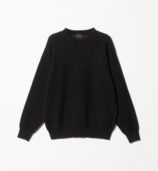 UNITED ARROWS green label relaxing「コットン リバー カノコ クルーネック ニット」|ニット・セーター|BLACK