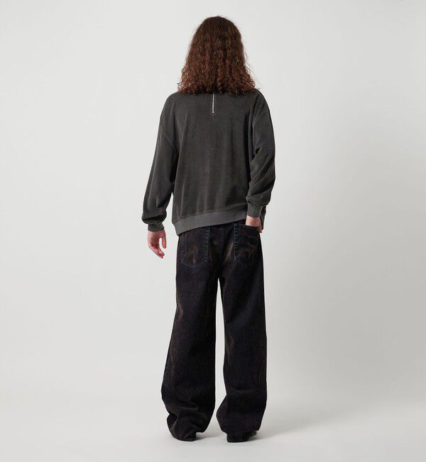 MONKEY TIME「オゾンウォッシュ ベロア バックジップ クルーネック」|Tシャツ・カットソー|