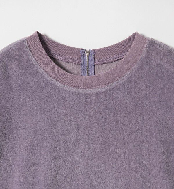 MONKEY TIME「オゾンウォッシュ ベロア バックジップ クルーネック」|Tシャツ・カットソー|