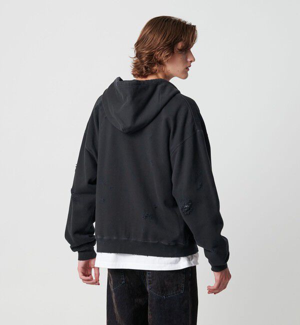 MONKEY TIME「フレンチテリー ディストレスト フルジップ フーディー」|カーディガン|