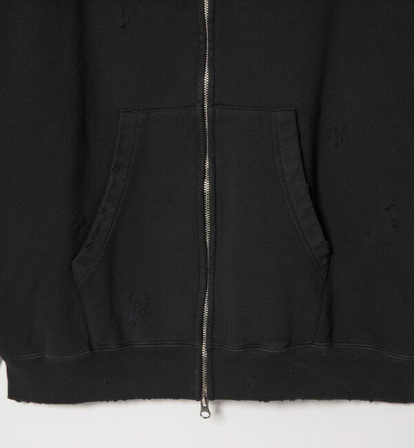 MONKEY TIME「フレンチテリー ディストレスト フルジップ フーディー」|カーディガン|