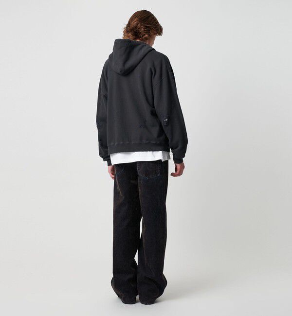 MONKEY TIME「フレンチテリー ディストレスト フルジップ フーディー」|カーディガン|