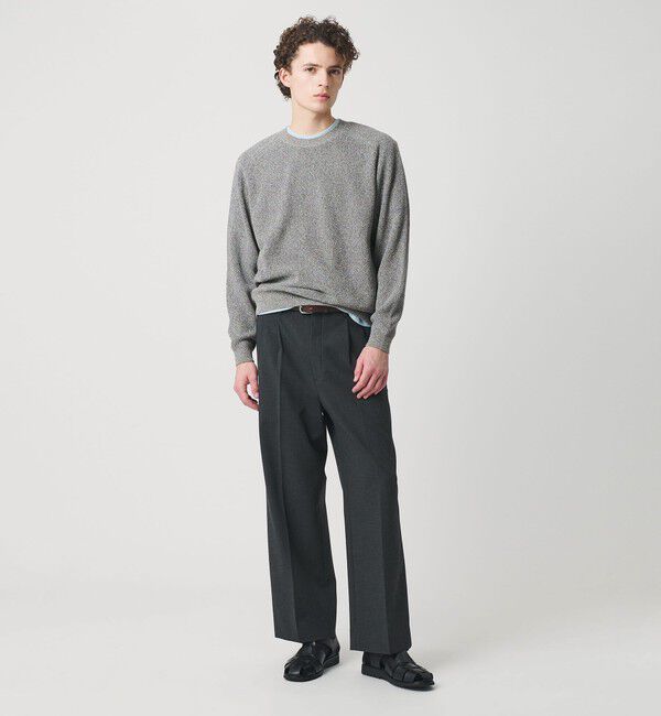 BEAUTY&YOUTH UNITED ARROWS「ブークレ ミックス 12ゲージ アゼ クルーネック ニット ウォッシャブル」|ニット・セーター|