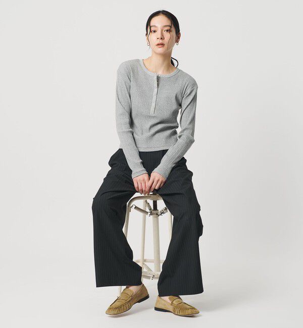 BEAUTY&YOUTH UNITED ARROWS「【WEB限定】ランダムリブ ヘンリーネック スナッププルオーバー」|Tシャツ・カットソー|