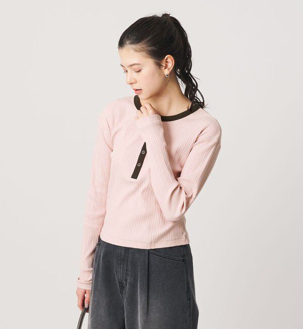 BEAUTY&YOUTH UNITED ARROWS「【WEB限定】ランダムリブ ヘンリーネック スナッププルオーバー」|Tシャツ・カットソー|LT.PINK