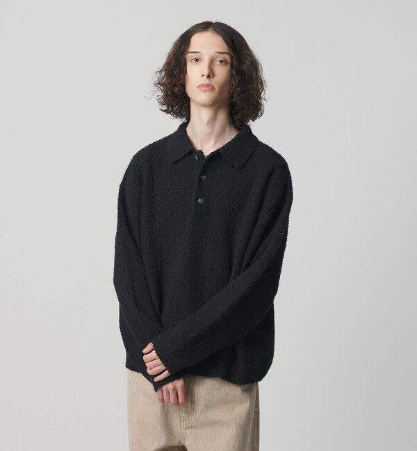 MONKEY TIME「コットン ナイロン カールヤーン ポロシャツ」|ニット・セーター|