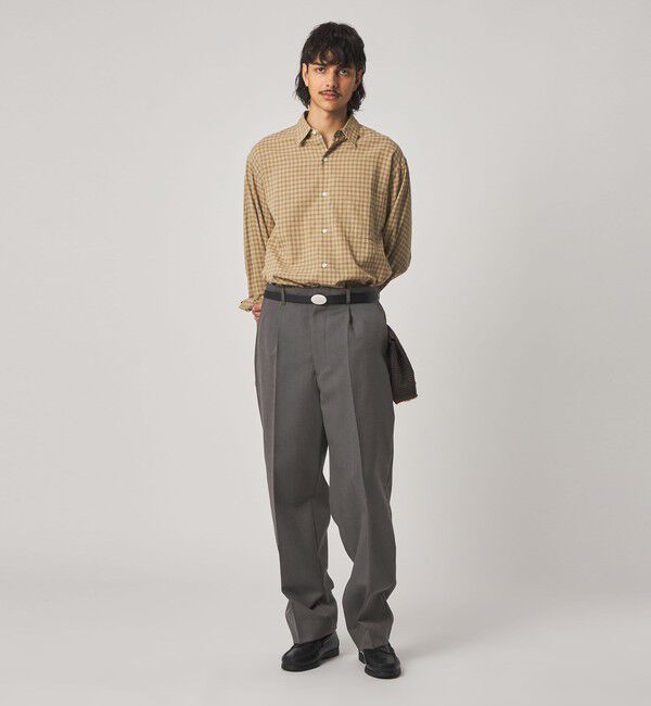 STEVEN ALAN「＜Steven Alan＞ ウール オックスフォード アウト ワンプリーツ スラックス」|スラックス|