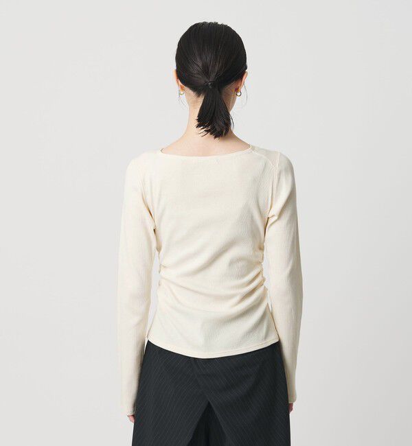 BEAUTY&YOUTH UNITED ARROWS「コットンリブ リボンギャザーカットソー」|Tシャツ・カットソー|