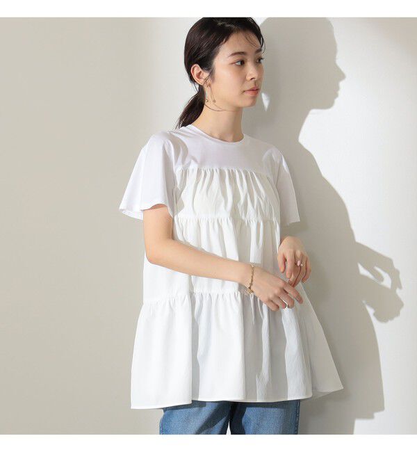 Demi-Luxe BEAMS 「コンビ ティアード プルオーバー」|シャツ・ブラウス|