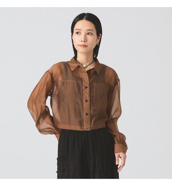 Ray BEAMS 「シアー クロップド シャツ」|シャツ・ブラウス|