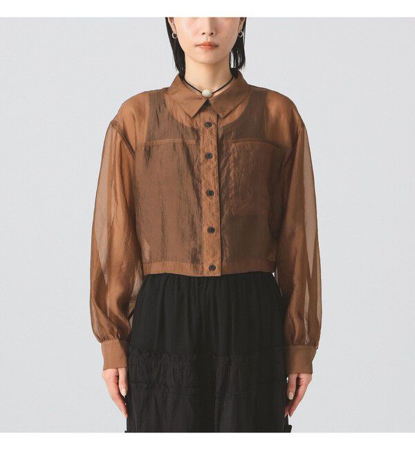 Ray BEAMS 「シアー クロップド シャツ」|シャツ・ブラウス|