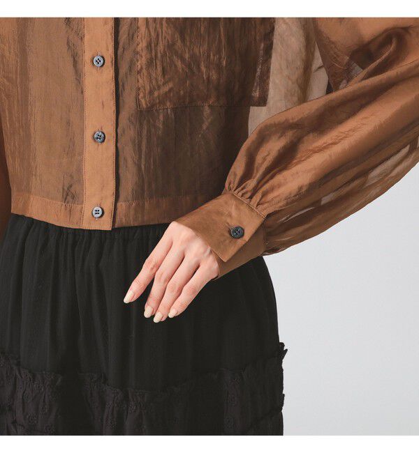 Ray BEAMS 「シアー クロップド シャツ」|シャツ・ブラウス|