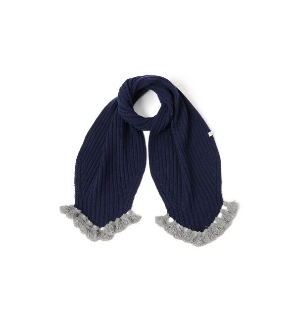 BEAMSBOY「タッセル リブ マフラー」|マフラー|NAVY