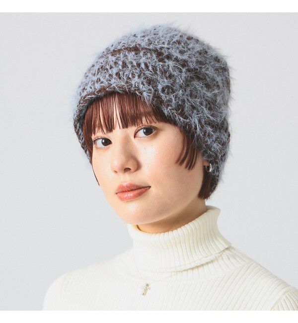 Ray BEAMS 「手編み MIXニット ハット」|ニット帽|Light.BLUE