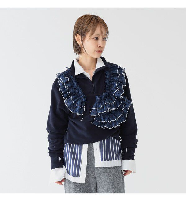 BEAMSBOY「【別注】Orfeo &times; maturely / フリース ハーフジップ」|スウェット・ジャージ|NAVY