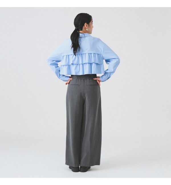 Ray BEAMS 「ヘリンボーン ハイウエスト ワイド パンツ」|チノ|