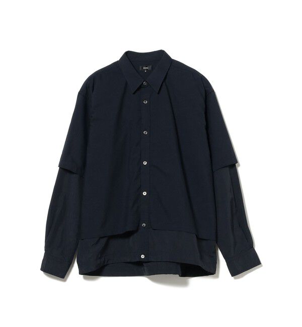 BEAMS「レイヤードシャツ【ワイドフィット】」|シャツ・ブラウス|NAVY
