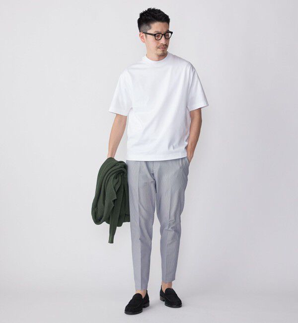 SHIPS「SHIPS: クルーネック ハイゲージ ダンボールニットTシャツ ライト」|Tシャツ・カットソー|